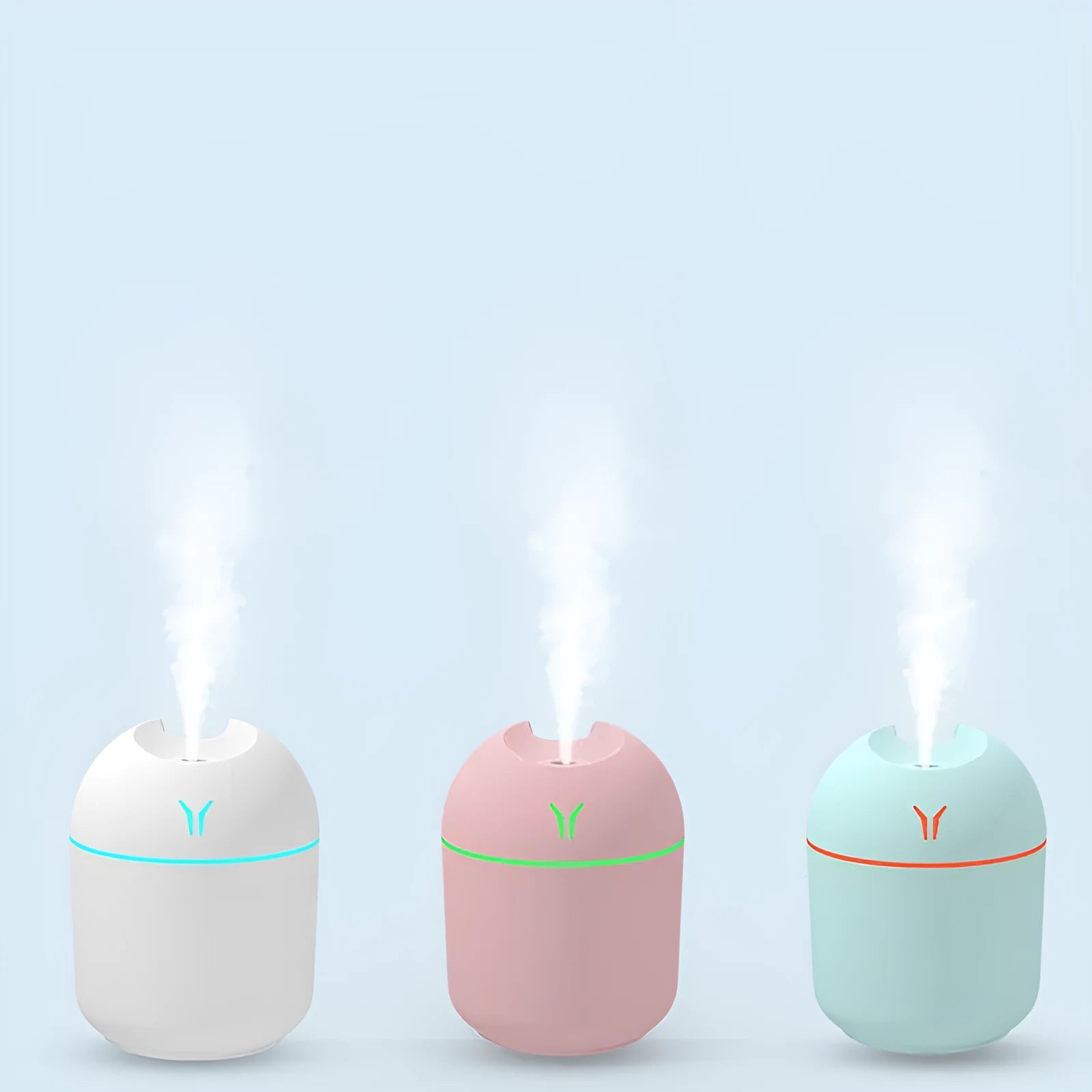Round desktop aromatherapy diffuser humidifier with 250ml capacity and USB power