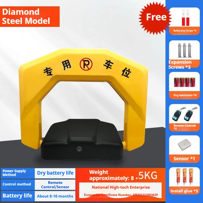 Anti-collision waterproof automatic induction parking lock with gold steel battery and auto switch mode