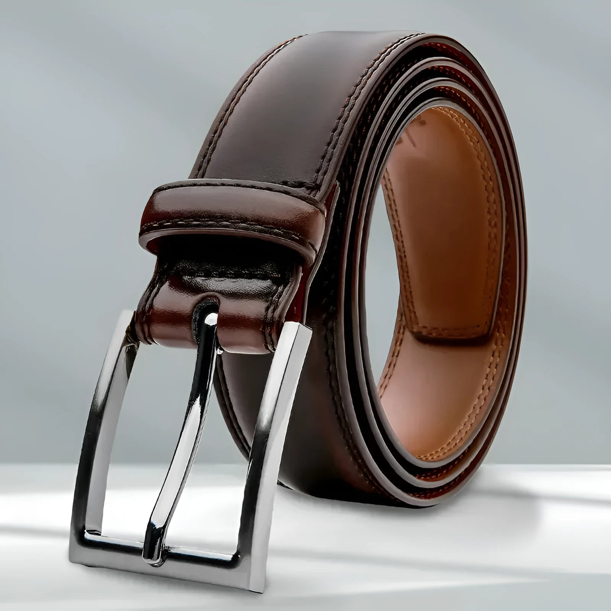 Men's genuine leather casual belt with alloy buckle in wild 95 grain pattern