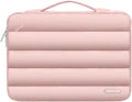 Velvet laptop bag with plaid-lined interior in black, pink, light brown, or sand colour