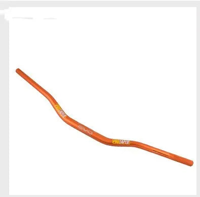 Orange aluminium motorcycle handlebar with 80cm width and 10cm rise dimensions for scrambling