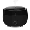 Black smart home aromatherapy humidifier with 300ml tank, LED lights, and touch control, 144mm base diameter.