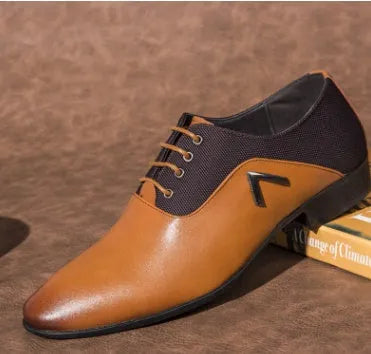 Men's black artificial leather Oxford shoe with a low top and rubber sole on a white background.