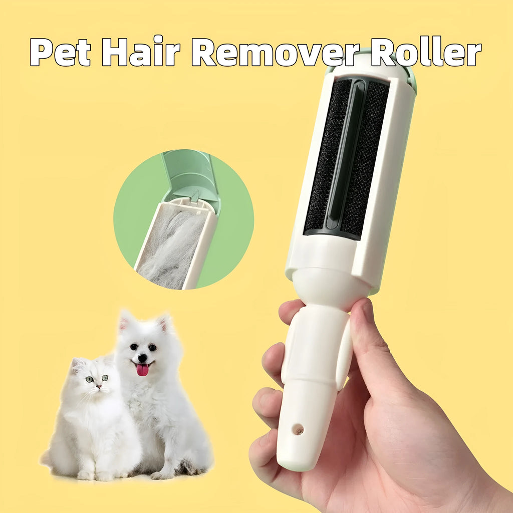 Reusable pet hair remover roller with non-slip handle, self-cleaning base, 24.9 x 5.4 x 5.9 cm, for couch and car seats