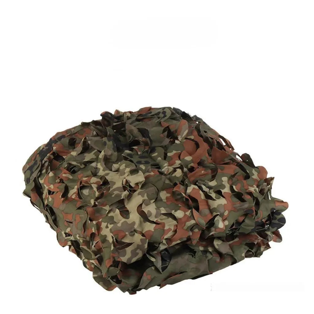 Green camouflage net cover set showing multiple pattern options for outdoor use