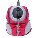 Oxford fabric pet shoulder backpack in green with breathable mesh panels on the front, soft plaid pattern design