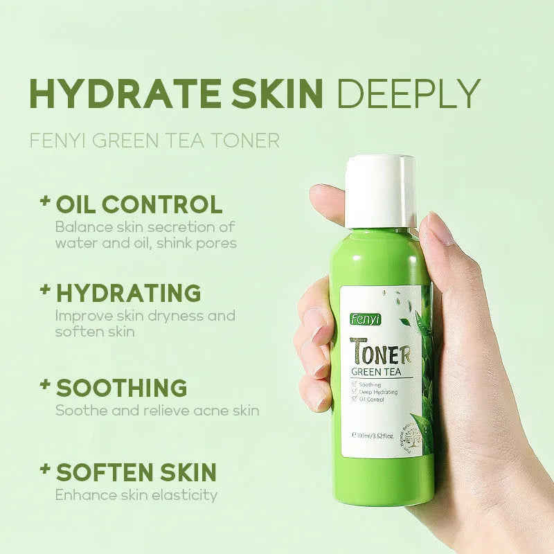 Green tea toner 100ml moisturising skin care product with green tea essence for general skin types