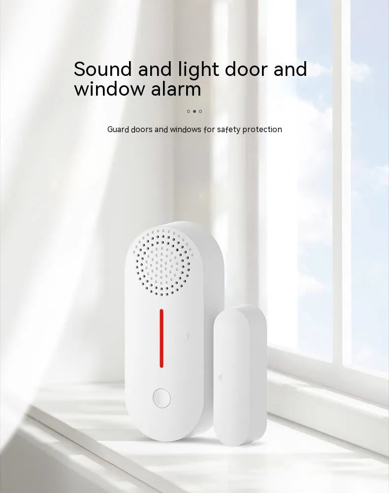 WiFi door magnetic sensor alarm with wireless connectivity and magnetic contacts for security