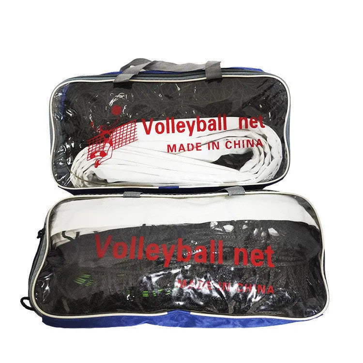 Black PE volleyball net, 100x30cm or 150x50cm, with 2mm or 4mm rope and canvas hemming
