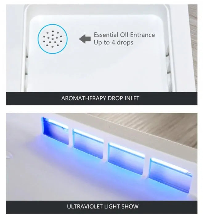 Compact blue UV phone steriliser unit with lid open, showing interior chamber for mobile phone disinfection.