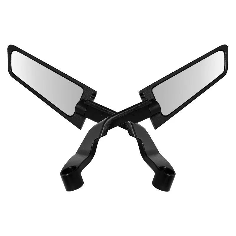 Universal foldable motorcycle rearview mirror in aluminium alloy, black, for motorcycle and electric car commuting