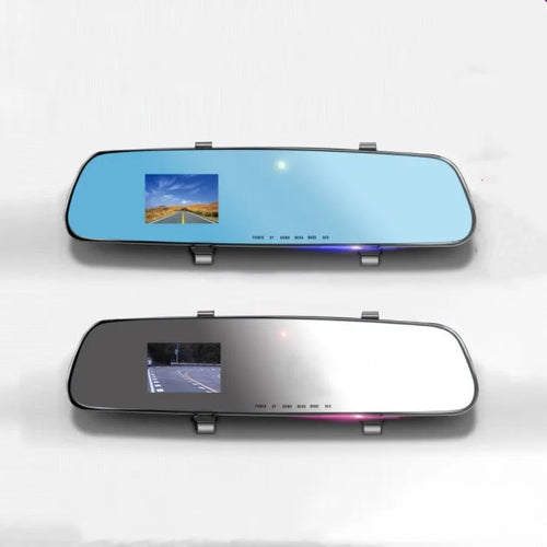 2.4 inch 1080P HD rearview mirror driving recorder with motion detection G-sensor and 100 degree lens angle black colour