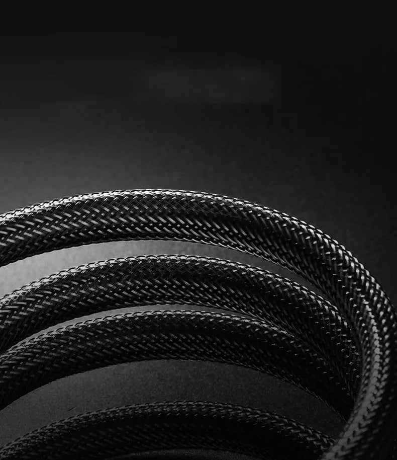 A black HDMI cable with gold-plated connectors, shown with length options from 0.5 metres to 5 metres.