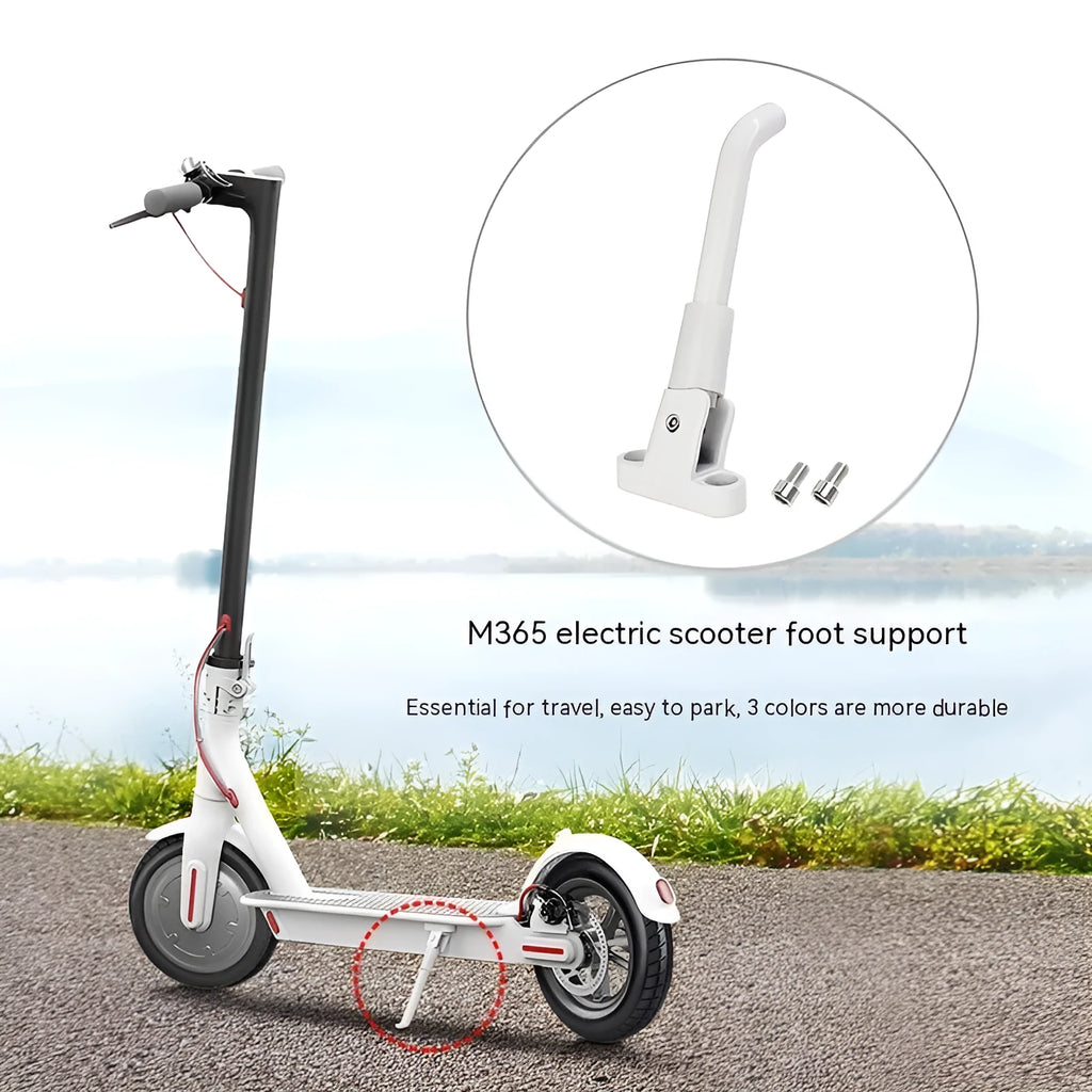 Aluminium alloy electric scooter foot brace accessory in black white or grey with screws