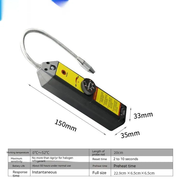 WJL-6000 electronic halogen leak detector with extended probe for automotive air conditioning testing