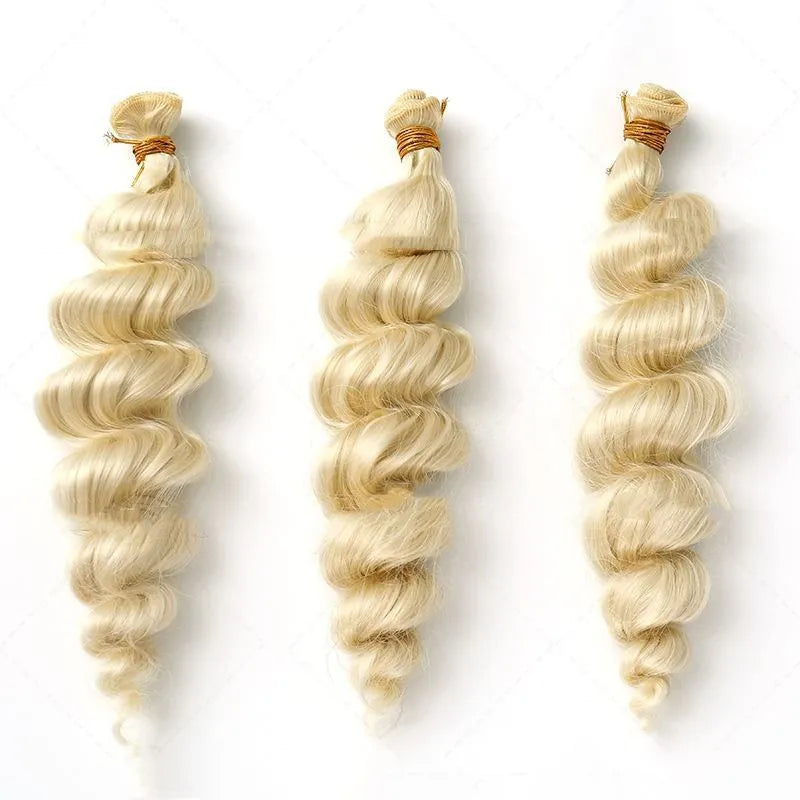 Golden blonde synthetic women's wig available in 18, 20 and 22 inch lengths.