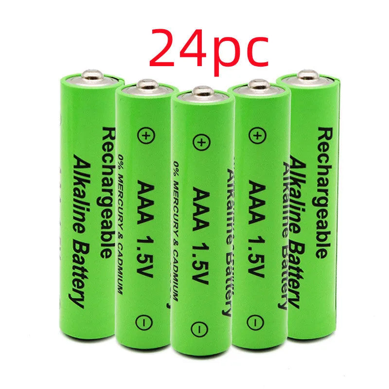 Pack of five 3000mAh AA size 1.5V alkaline rechargeable batteries