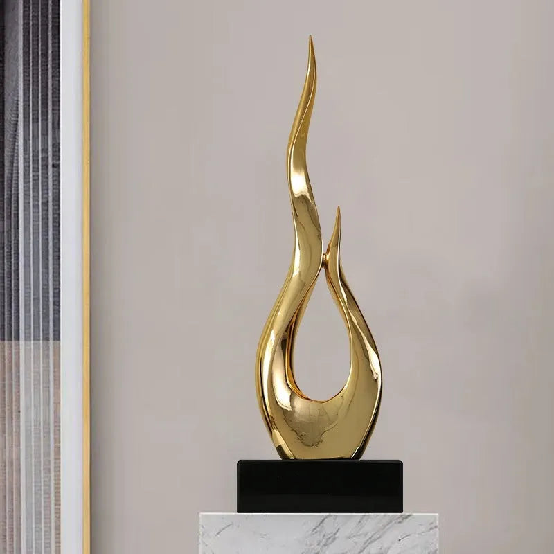 A tall, modern resin festival decoration in a choice of gold, silver, red, or gradient colours.