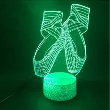 Ballet dancing shoes 3D LED night light with seven colour options and remote control