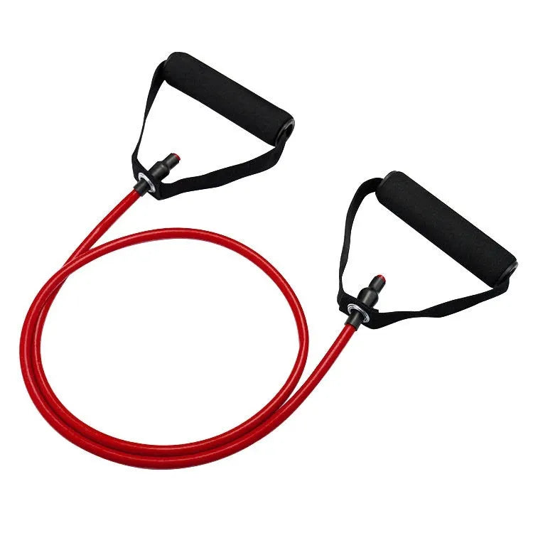 Adjustable chest expander with TPE tension rope showing five colour options for different resistance levels