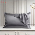 Single mulberry silk pillowcase in palace luxury style, colours include purple, blue, and gold.