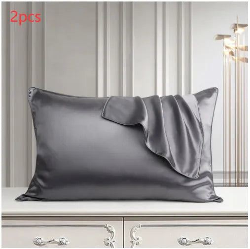 Single mulberry silk pillowcase in palace luxury style, colours include purple, blue, and gold.