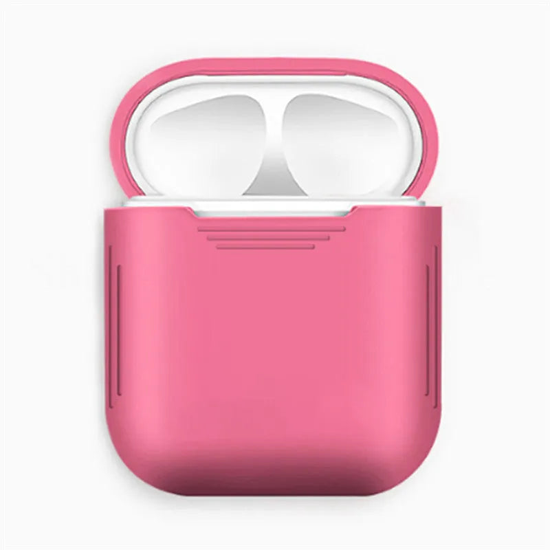 Silicone protective case for Apple AirPods with shockproof earmuffs and anti-lost rope attachment
