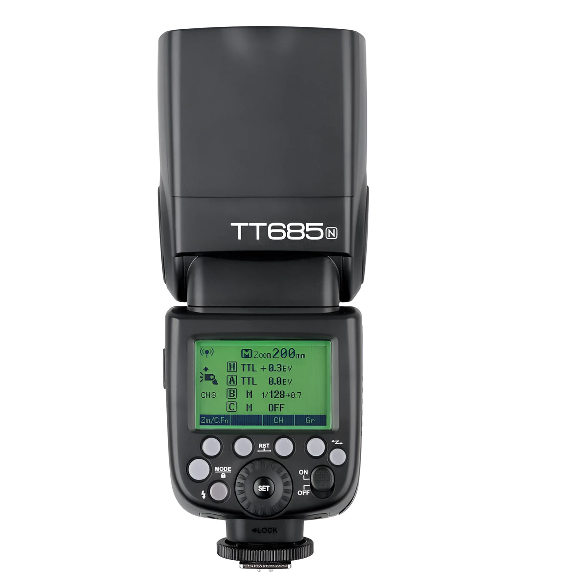 V860II second-generation professional flash, black, model 685S, with E-TTL II and manual modes