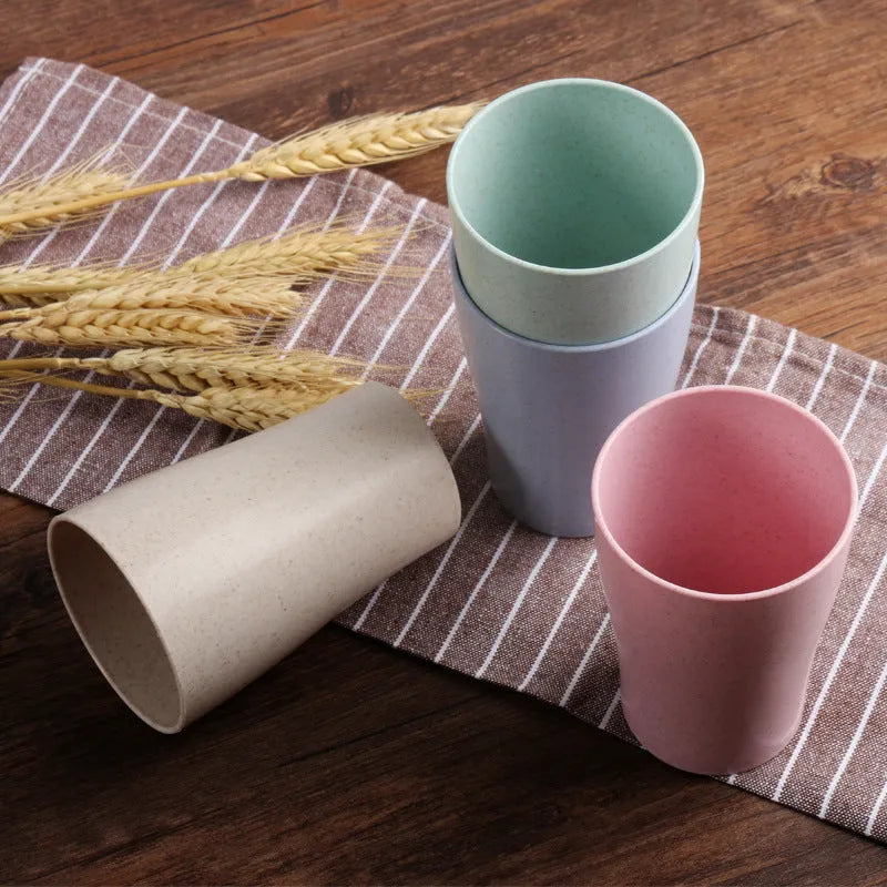 Wheat straw PP household mouthwash cup, 201-300ml single-layer cylindrical design, Nordic colour options