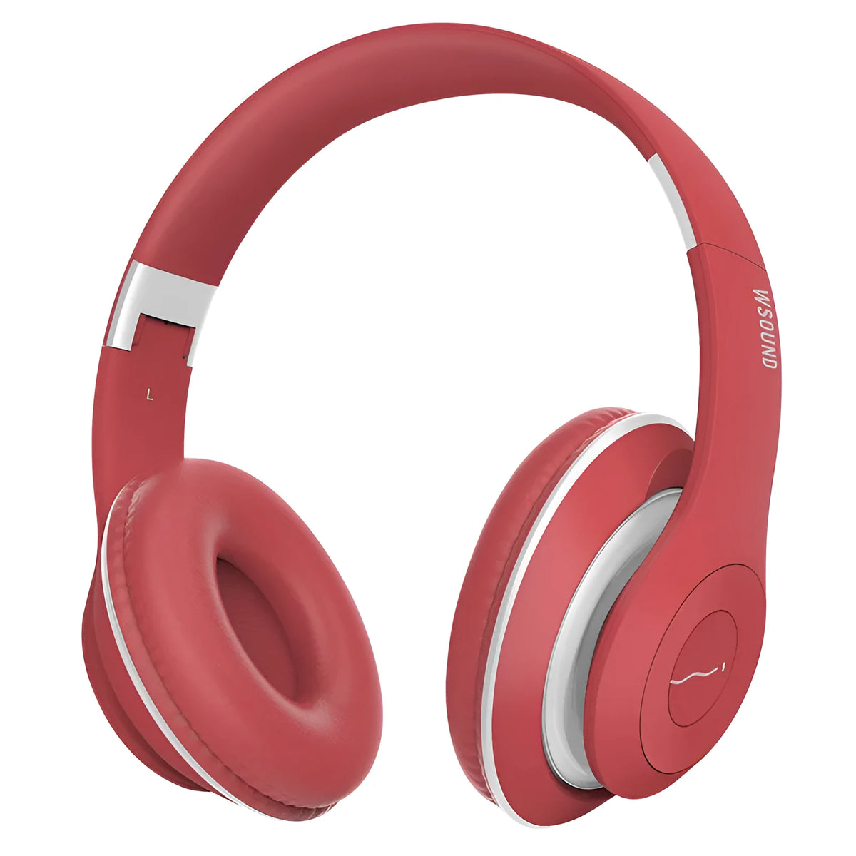 Blue and red Bluetooth wireless stereo headsets showing bilateral earpiece design