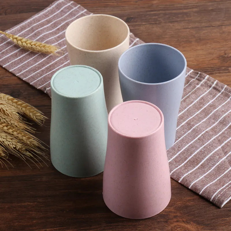 Wheat straw PP household mouthwash cup, 201-300ml single-layer cylindrical design, Nordic colour options