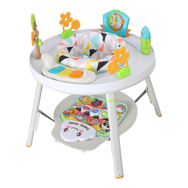 Three-in-one baby jumping chair with bouncing rack and interactive development toys