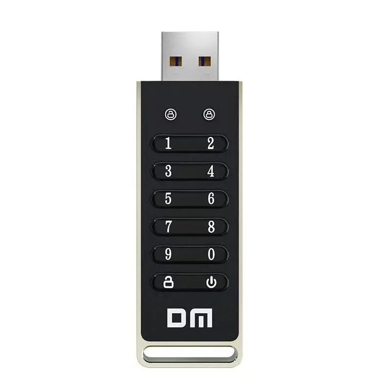 Silver metal fingerprint encryption USB flash drive with 64GB capacity and USB 3.0 connector