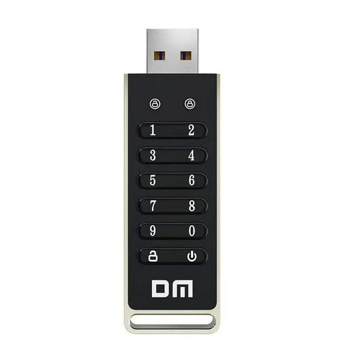 Silver metal fingerprint encryption USB flash drive with 64GB capacity and USB 3.0 connector