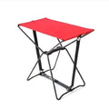 Portable pocket chair folding camping stool with metal skeleton and fabric cushion, 29x26x16 cm