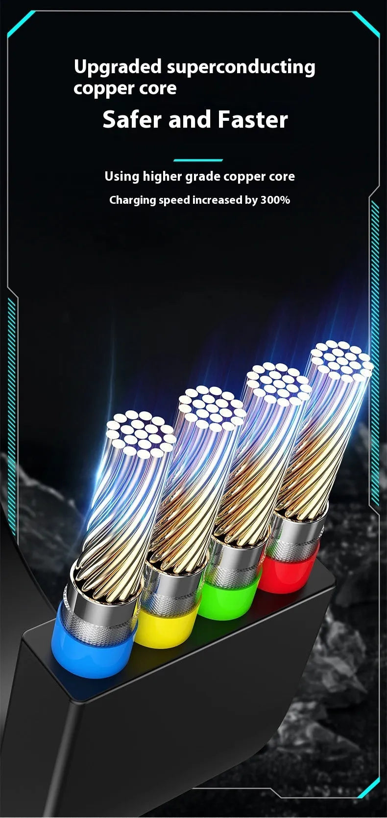 Three-in-one telescopic data cable, 100W fast charge, Mini USB, 0.5-1m, grey black and silver red