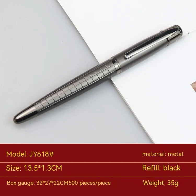 Gun grey metal roller pen with water-based paint ink for business writing