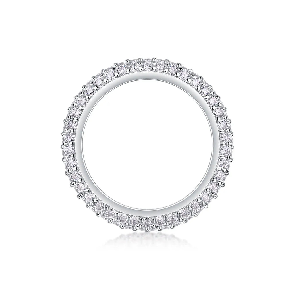 Twilight Beach moissanite wedding ring set in S925 silver with platinum plating, sizes 5-9, gift box and GRA certificate