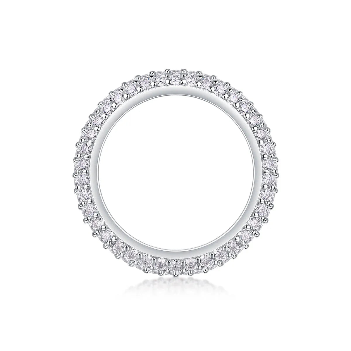 Twilight Beach moissanite wedding ring set in S925 silver with platinum plating, sizes 5-9, gift box and GRA certificate
