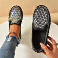 Suede casual sneakers with rhinestone decoration and thick rubber sole in beige colour