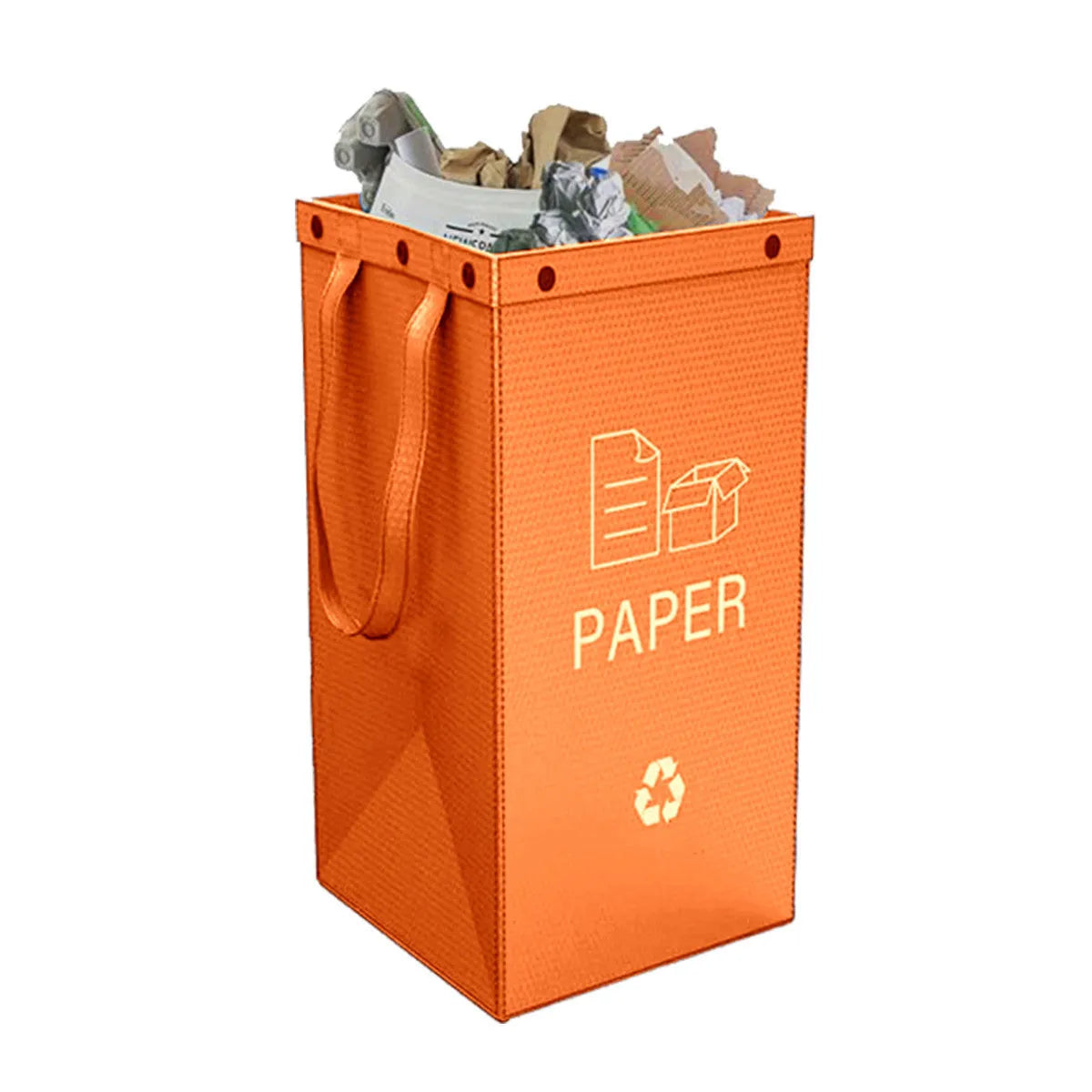 Blue handbag style 40-litre plastic waste sorting bin with waterproof construction