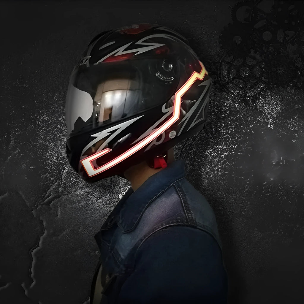 Motorcycle helmet EL cold light strip 380 x 35 mm with controller and 3M glue for night signal use