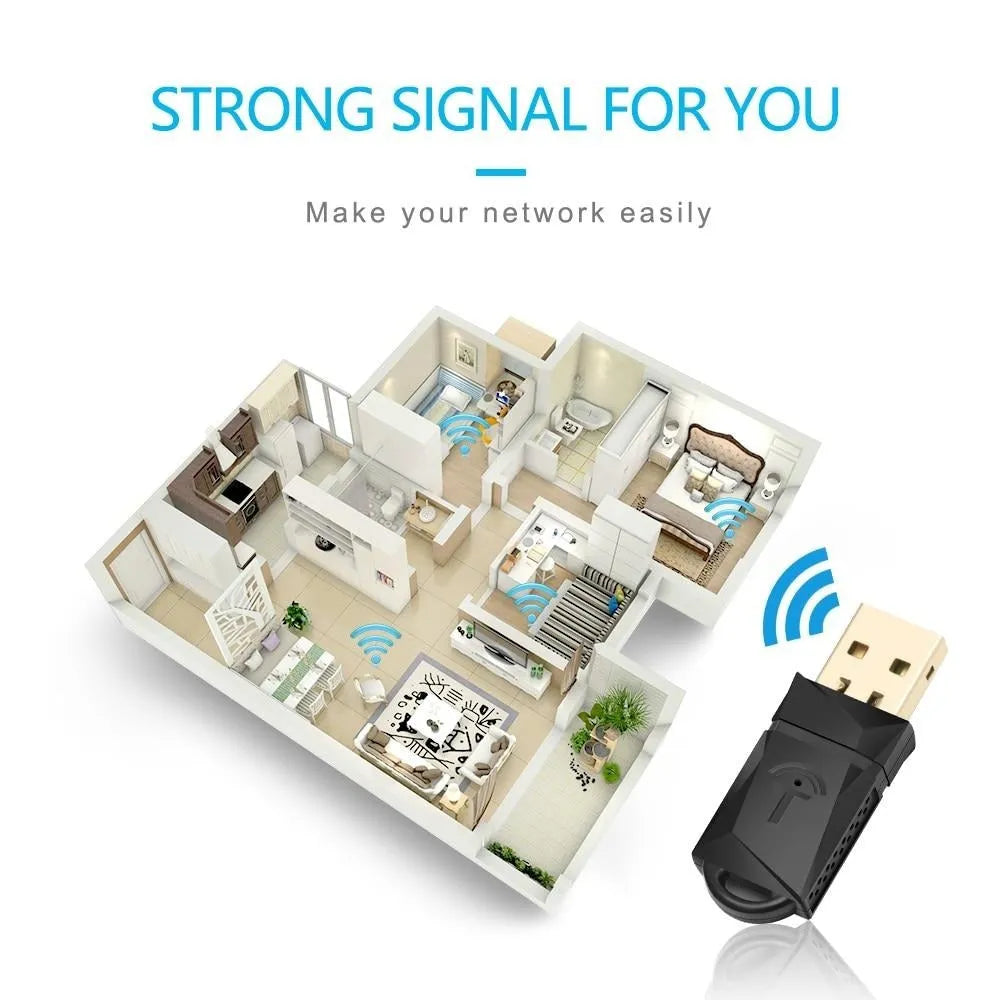 Rocketek WL3AT black USB wireless network card with 600Mbps speed