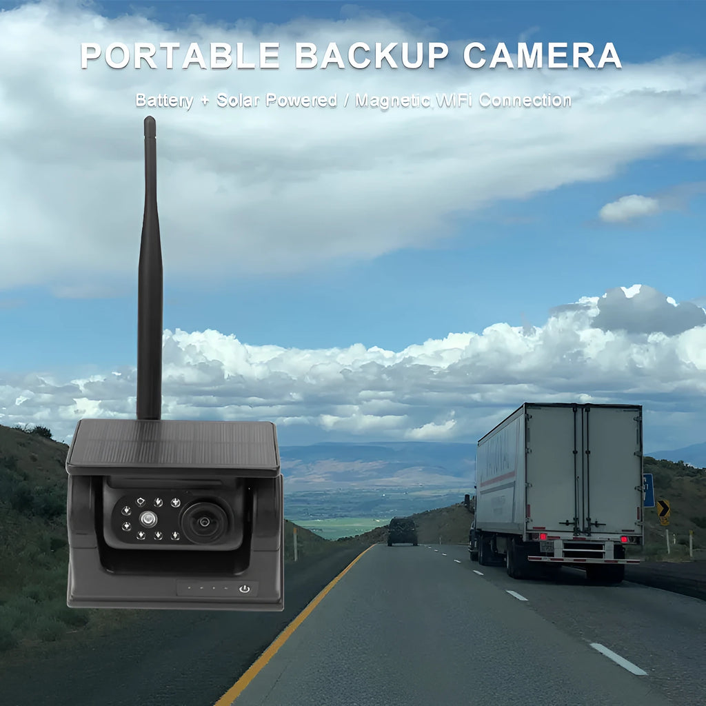 YL-Solar WF908 wireless solar charging camera with aluminium alloy shell and magnet mount for vehicles.