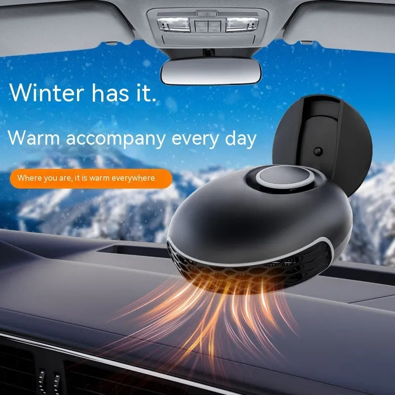 Black car warm air blower heater with power cord for 12v 24v defrosting demisting