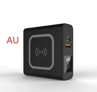 Super QI wireless charging PD20W fast power bank with 10000mAh capacity and built-in global plug