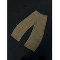 Men's khaki cotton trousers with straight leg cut and American retro styling on hanger