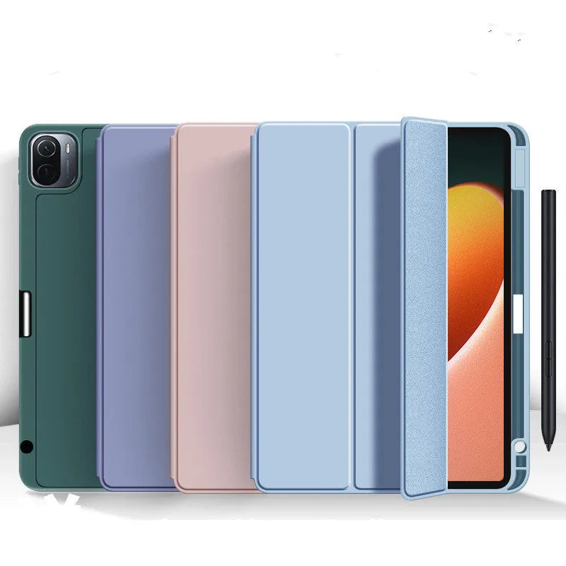 Xiaomi 5 and 5 Pro tablet case with pen slot, clamshell cover in TPU and microfibre leather, 18.3 x 1.6 x 26 cm