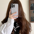 Creative rhinestone PC phone case in matte finish with rhinestone design for iPhone protection
