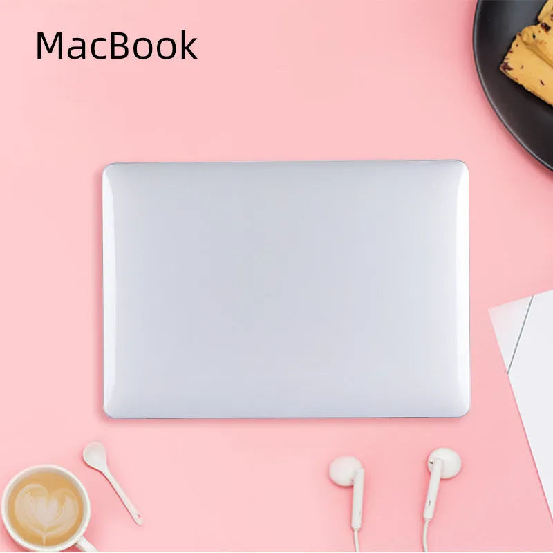 Plastic transparent hard shell case for MacBook Air Pro with see-through logo